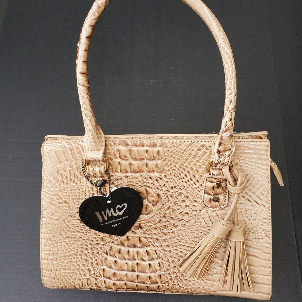 Imoshion Vegan Alligator Beige Medium Handbag